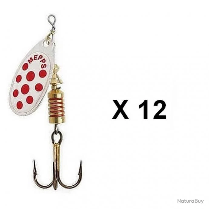 Mepps - Cuiller Mepps Aglia Argent Point Rouge Par 12 1 BS 3 Mepps - Cuiller Mepps Aglia Argent Point Rouge Par 12 1 BS