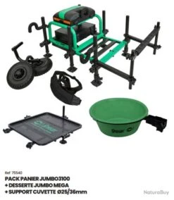 SENSAS Pack Panier Jumbo 3100 + Desserte Jumbo + Support & Cuvette