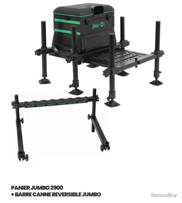 SENSAS Panier Jumbo 2900 + Barre Canne Reversible Jumbo 3 SENSAS Panier Jumbo 2900 + Barre Canne Reversible Jumbo