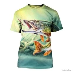 SUPERBE : T - Shirts Impression 3 D PÈCHE 1227