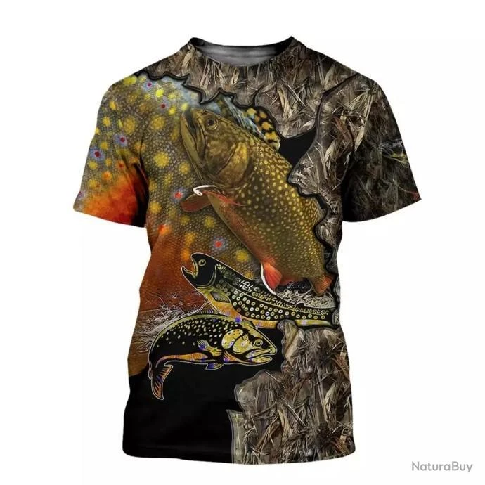 SUPERBE : T - Shirts Impression 3 D PÈCHE REF 1221 3 SUPERBE : T - Shirts Impression 3 D PÈCHE REF 1221