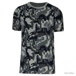 KARIBAN Tee Shirt Manche Courte Camouflage Urban Camo 100% Coton