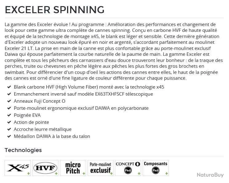 Exceler 2.13 M 3-10 G 702 L Canne Spinning Daiwa 4 Exceler 2.13 M 3-10 G 702 L Canne Spinning Daiwa – Image 2