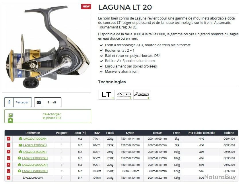 Laguna LT 2020 1000 XH Moulinet Spinning Daiwa 4 Laguna LT 2020 1000 XH Moulinet Spinning Daiwa – Image 2