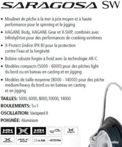Pêche Soldes Magasin -Pêche Soldes Magasin 00002 Saragosa SW A 6000HG Moulinet Spinning Shimano