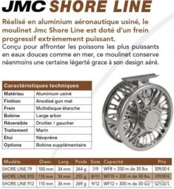 Shore Line 810 Soie 8/10 Moulinet Mouche JMC -Pêche Soldes Magasin 00002 Shore Line 810 Soie 8 10 Moulinet Mouche JMC