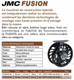 Fusion 36 Soie 3/5 Moulinet Mouche JMC -Pêche Soldes Magasin 00003 Fusion 36 Soie 3 5 Moulinet Mouche JMC