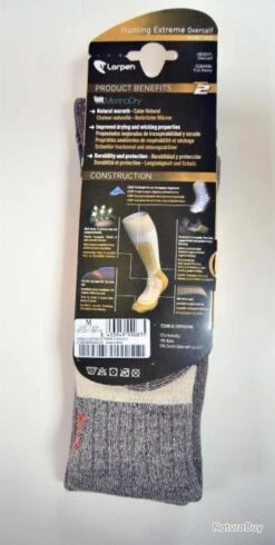 Lot De 2 Paires De Chaussettes Lorpen Hunting T2 1 -Pêche Soldes Magasin 00003 Lot de 2 paires de chaussettes Lorpen hunting T2 1