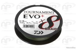 Tresse Daiwa Tournament 8 Braid Evo + Dark Green 0.14mm 135m 10,2 Kg #1.2