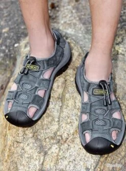 Sandale En Cuir Haute Qualité Du 38 Au 47 Grise -Pêche Soldes Magasin 00004 Sandale en cuir haute qualite du 38 au 47 grise