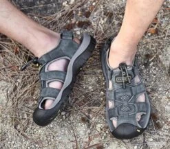 Sandale En Cuir Haute Qualité Du 38 Au 47 Grise -Pêche Soldes Magasin 00005 Sandale en cuir haute qualite du 38 au 47 grise