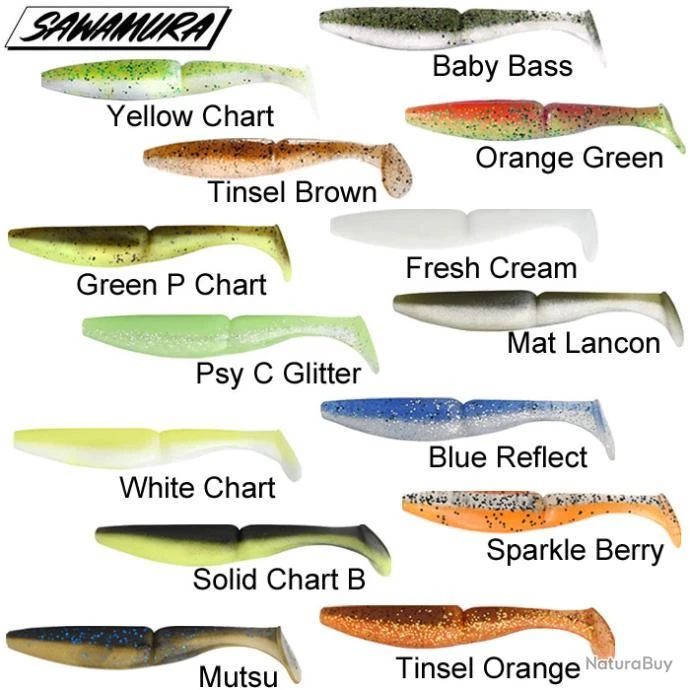 Leurre One Up Shad 4 Sawamura 8,4cm Tinsel Orange 5 Leurre One Up Shad 4 Sawamura 8,4cm Tinsel Orange – Image 3